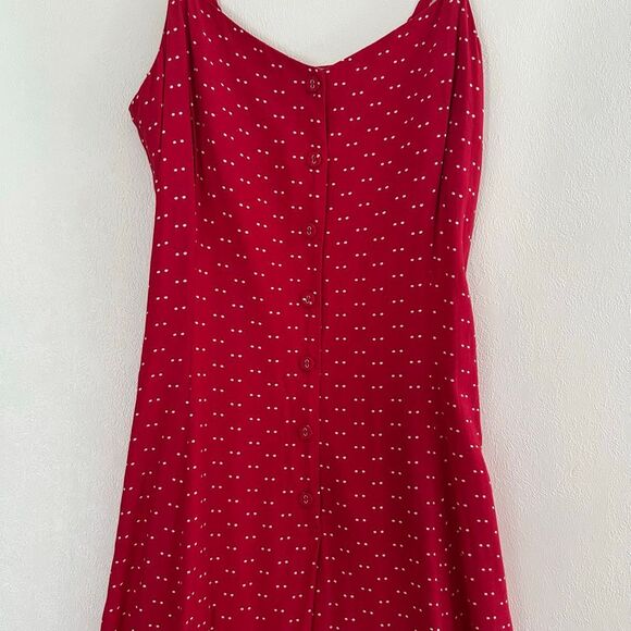 Ines de la Fressange x UNIQLO Red Polka Dot Button Front Midi Dress Women’s Smal - Picture 7 of 7